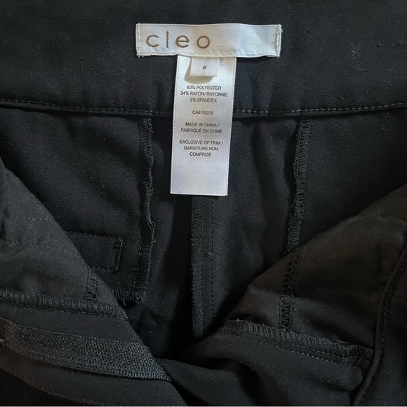 Cleo Women’s Black Stretch Dress Pants Size 6 Mid Rise Slim Tapered Workwear - Picture 4 of 10